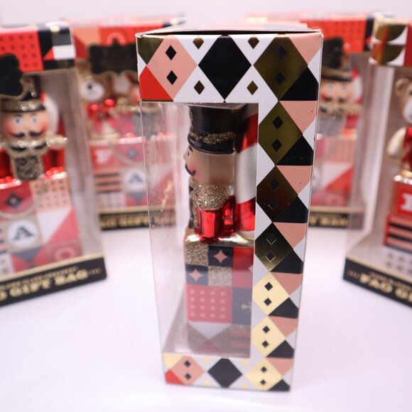 FAO Schwarz Hand Blown Glass Ornament 5 pack FAO Gift Bag nib - Picture 5 of 5